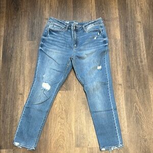 Trendy Ripped Blue Denim Jeans